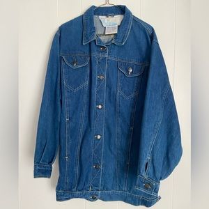 Vintage 90s Oversized Denim Jacket - Ispo - LARGE